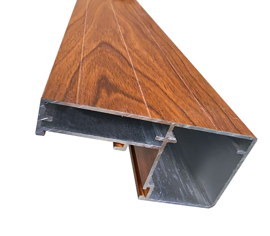 ল্যাটিন আমেরিকার বাজারের জন্য কাঠের শস্যযুক্ত অ্যালুমিনিয়াম ক্যাসমেন্ট উইন্ডো প্রোফাইল